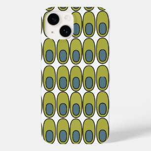 Herhaling van Olijfgroene en grijze ovalen Case-Mate iPhone 14 Hoesje