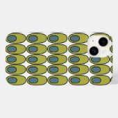 Herhaling van Olijfgroene en grijze ovalen Case-Mate iPhone Case (Achterkant (horizontaal))