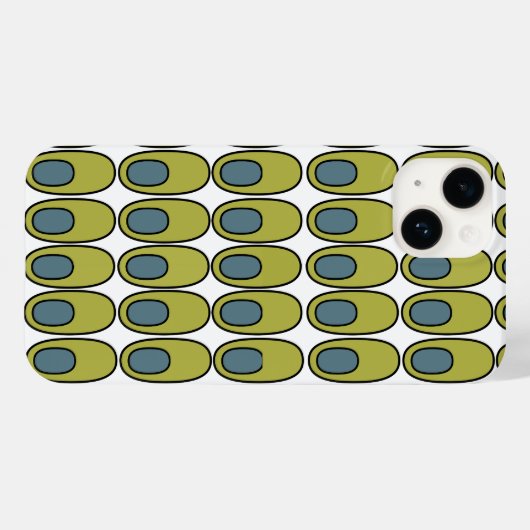 Herhaling van Olijfgroene en grijze ovalen Case-Mate iPhone Case (Achterkant (horizontaal))