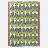 Herhaling van Olijfgroene en grijze ovalen Deken (Voorkant Verticaal)