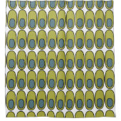 Herhaling van Olijfgroene en grijze ovalen Douchegordijn (Voorkant)