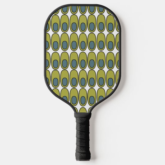 Herhaling van Olijfgroene en grijze ovalen Pickleball Paddle (Voorkant)