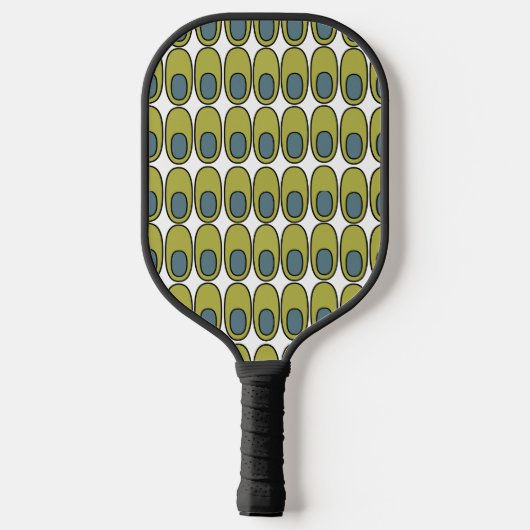 Herhaling van Olijfgroene en grijze ovalen Pickleball Paddle (Achterkant)