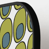 Herhaling van Olijfgroene en grijze ovalen Pickleball Paddle (Links Detail)