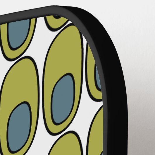 Herhaling van Olijfgroene en grijze ovalen Pickleball Paddle (Links Detail)