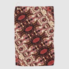 Herhaling van vormen met houtachtige tinten en vle golfhanddoek