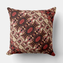 Herhaling van vormen met houtachtige tinten en vle kussen