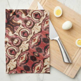 Herhaling van vormen met houtachtige tinten en vle theedoek