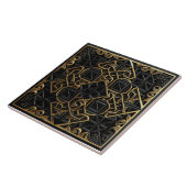 Herhaling zwarte goudmozaïekhoudende keramische Te Tegeltje (Zijkant)
