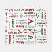 Herhalingsnaam en Initiaal Genderneutrale Kerstmis Fleece Deken (Voorkant (Horizontaal))