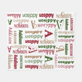 Herhalingsnaam en Initiaal Genderneutrale Kerstmis Fleece Deken (Voorkant (Horizontaal))