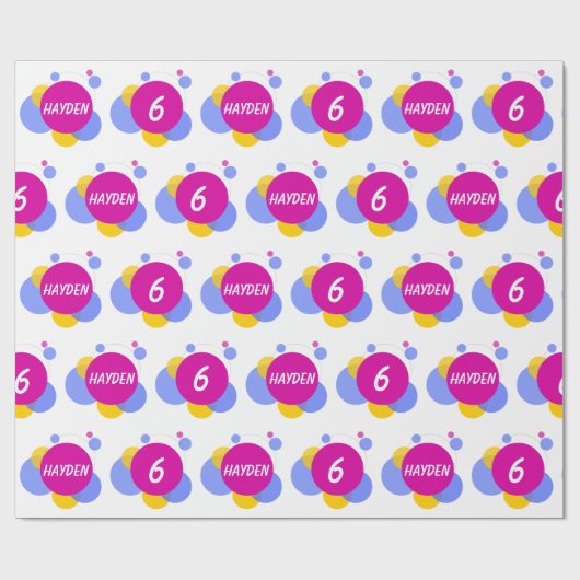 Herhalingsnaam en ouderdom Kinder personaliseren Cadeaupapier (Vlak)