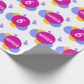 Herhalingsnaam en ouderdom Kinder personaliseren Cadeaupapier (Hoek)