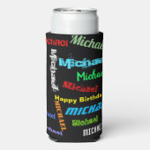 Herhalingsnaam UW aangepaste TEKST Cadeaubon Seltzer Blikjeskoeler (Seltzer Achterkant)