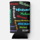 Herhalingsnaam UW aangepaste TEKST Cadeaubon Seltzer Blikjeskoeler (Achterkant)