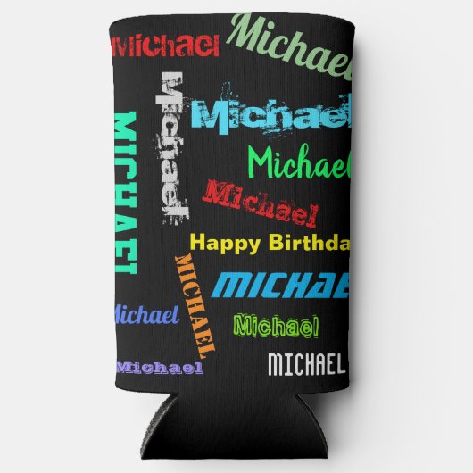 Herhalingsnaam UW aangepaste TEKST Cadeaubon Seltzer Blikjeskoeler (Voorkant)