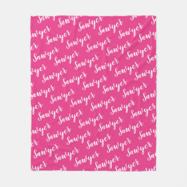 Herhalingsnaam voor Bright roze kalligrafie op maa Fleece Deken
