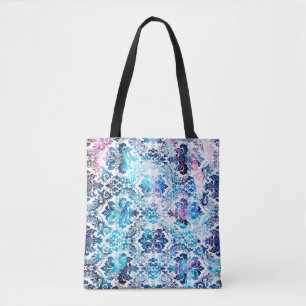 Herhalingspatroon voor geometrie met achtergrondst tote bag