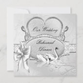 Herhorsmakreel Dinner Wedding Silver White Swans H Kaart (Voorkant)