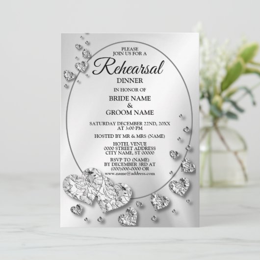 Herhorsmakreel Zilver Slanzend Hiny Hearts Kaart (Staand voorkant)