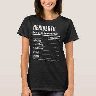 Heriberto Serving Maat Voeding Label Calorieën T-shirt