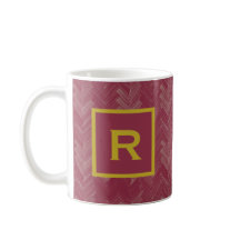 Heringbone Chevron Patroon Luxe Rood Persoonlijk