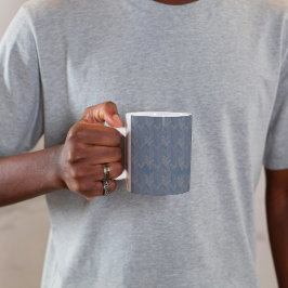 Heringbone Chevron Patroon Retro Blauw Koffiemok