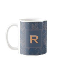 Heringbone Chevron Patroon Retro Blauw Persoonlijk