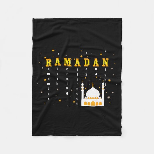 Herinner Allah Ramadan Mubarak Kareem Fleece Deken (Voorkant)