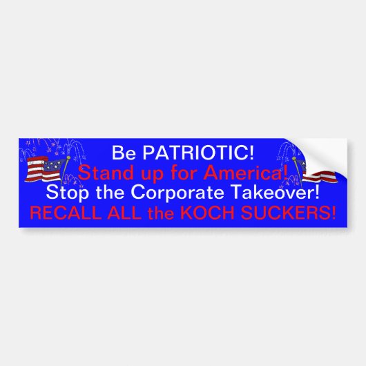 HERINNER ALLE KOCH SUCKERS! BUMPERSTICKER (Voorkant)
