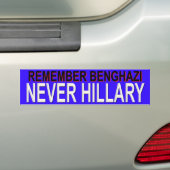 HERINNER BENGHAZI NOOIT HILLARY BUMPERSTICKER (Op auto)
