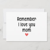 Herinner dat ik van je hou mama Moederdag grappige Kaart (Voorkant)
