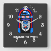 "Herinner de jaren vijftig" Vierkante Klok (Voorkant)