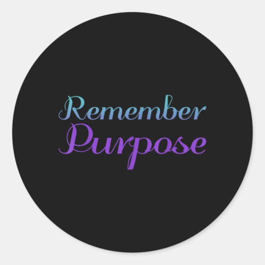 Herinner doel suicidepreventie bewustzijn ronde sticker (Voorkant)