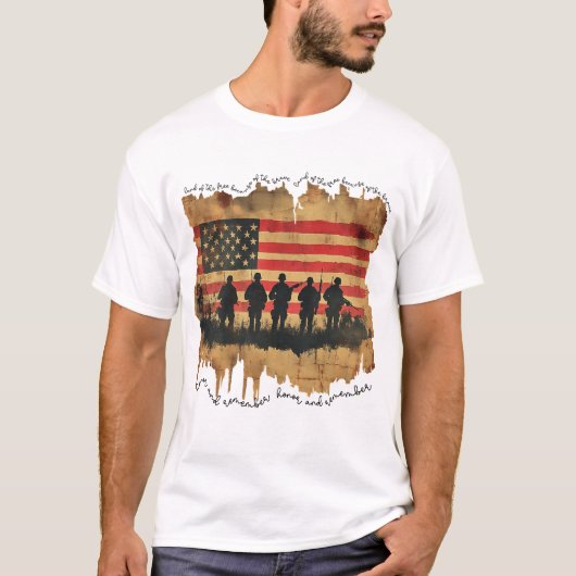 Herinner eer dappere soldaten t-shirt (Voorkant)