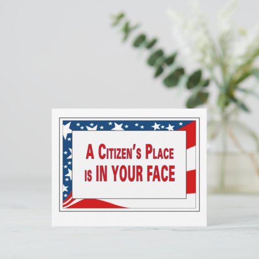 Herinner hen eraan dat ze voor ons werken Briefkaa Briefkaart (Staand voorkant)