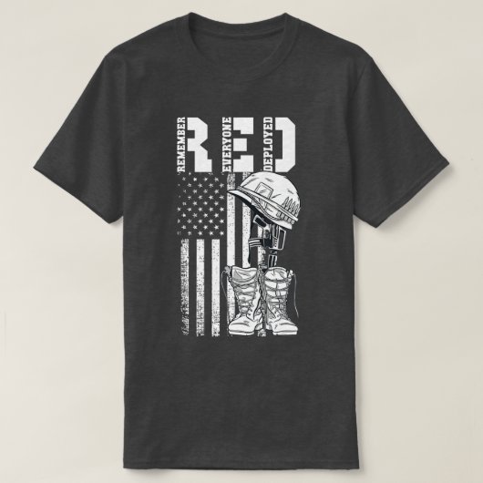 Herinner iedereen Veteran die RED Vrijdag (59) wor T-shirt (Design voorkant)