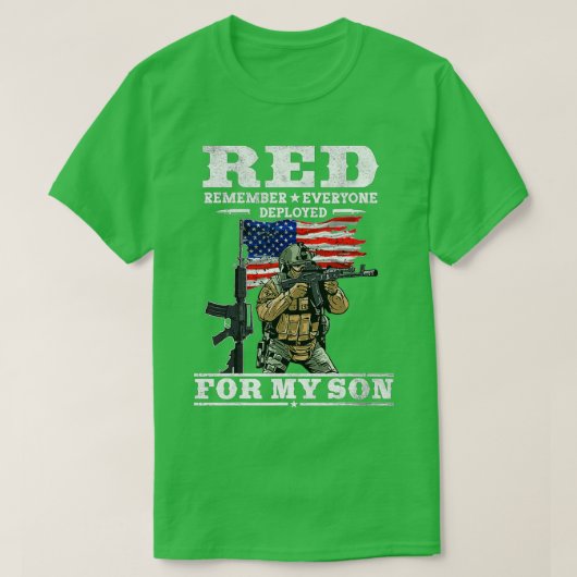 Herinner iedereen Veteran die RED Vrijdag (65) wor T-shirt (Design voorkant)