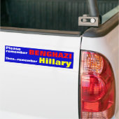 Herinner je BENGHAZI dan aan Hillary Bumpersticker (Op Truck)