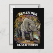 Herinner je Black Rhino Briefkaart (Voorkant / Achterkant)