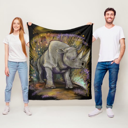 Herinner je Black Rhino Fleece Deken (In situ)