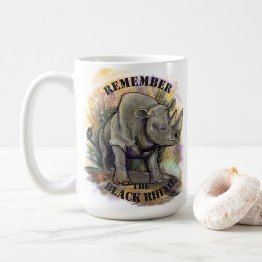Herinner je Black Rhino Koffiemok (Met donut)