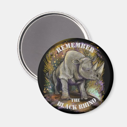 Herinner je Black Rhino Magneet (Voorkant / Achterkant)