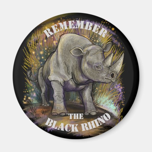 Herinner je Black Rhino Magneet (Voorkant)