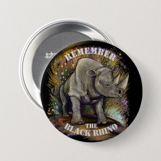 Herinner je Black Rhino Ronde Button 7,6 Cm (Voorkant /achterkant)