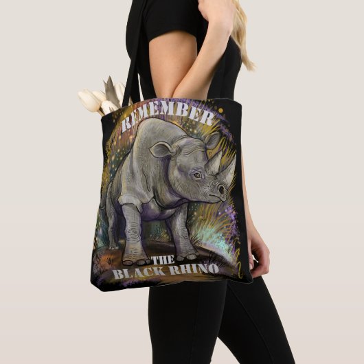 Herinner je Black Rhino Tote Bag (Dichtbij)