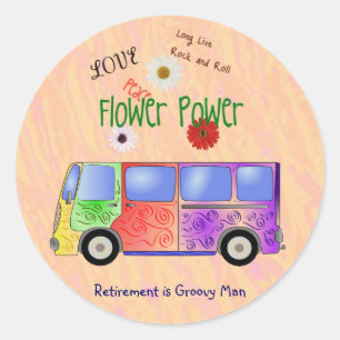 Herinner je de '60s Rock and Roll, Groovy Retireme Ronde Sticker