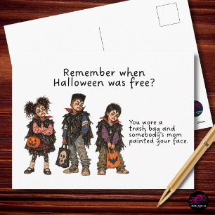 Herinner je die Halloween toen vampierkinderen gra Feestdagenkaart