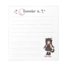 Herinner je - Goth Cat Moon Notitieblok