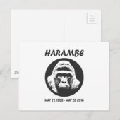 Herinner je Harambe Briefkaart (Voorkant / Achterkant)
